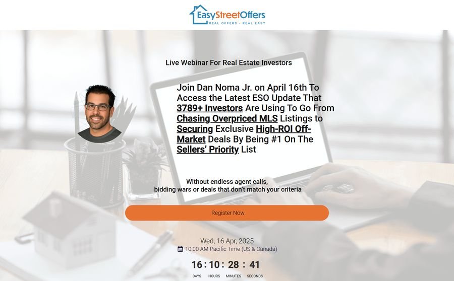 Easy Street Offers webinar registration page